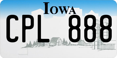 IA license plate CPL888