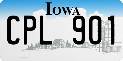 IA license plate CPL901