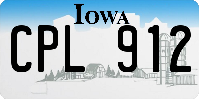 IA license plate CPL912