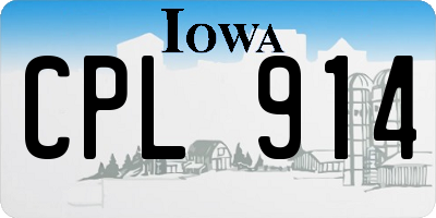IA license plate CPL914