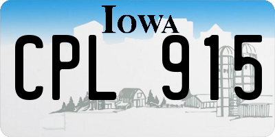 IA license plate CPL915