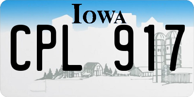 IA license plate CPL917
