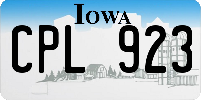 IA license plate CPL923