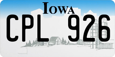IA license plate CPL926