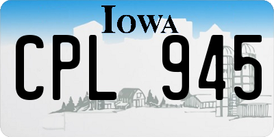 IA license plate CPL945