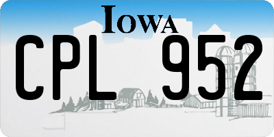 IA license plate CPL952