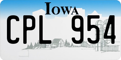 IA license plate CPL954