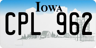 IA license plate CPL962