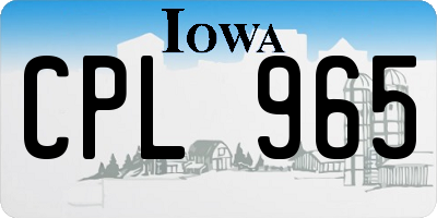 IA license plate CPL965