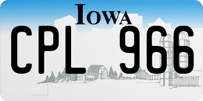 IA license plate CPL966