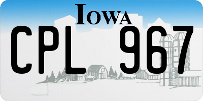IA license plate CPL967
