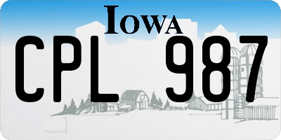 IA license plate CPL987