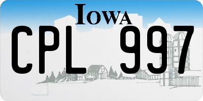 IA license plate CPL997