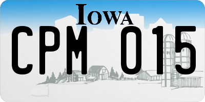 IA license plate CPM015