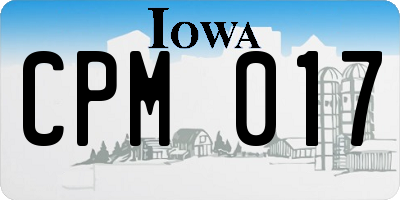 IA license plate CPM017