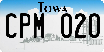 IA license plate CPM020