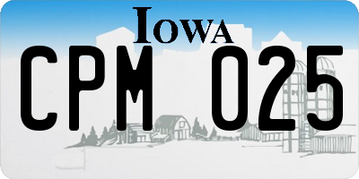 IA license plate CPM025