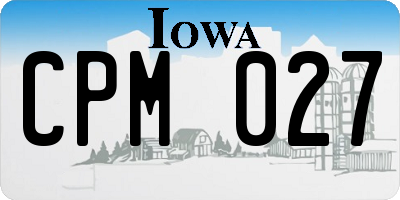 IA license plate CPM027