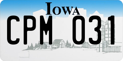 IA license plate CPM031