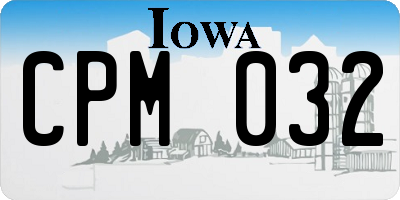 IA license plate CPM032