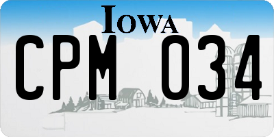 IA license plate CPM034