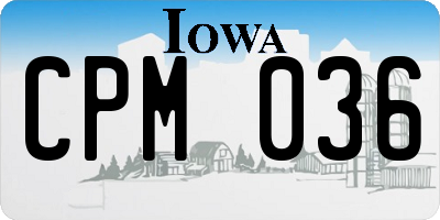 IA license plate CPM036
