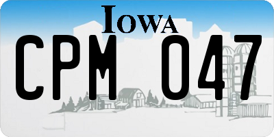 IA license plate CPM047