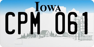 IA license plate CPM061