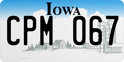 IA license plate CPM067