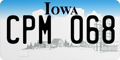 IA license plate CPM068