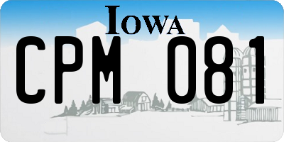 IA license plate CPM081