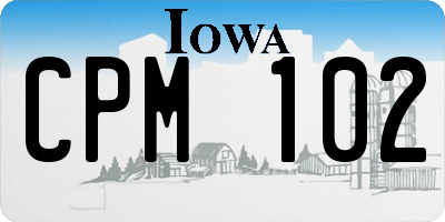 IA license plate CPM102