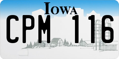 IA license plate CPM116