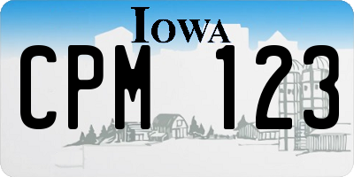 IA license plate CPM123