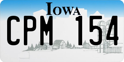 IA license plate CPM154