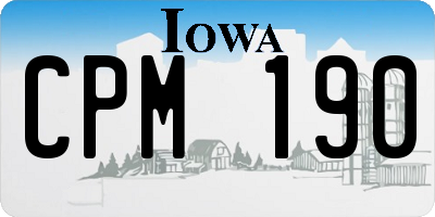 IA license plate CPM190