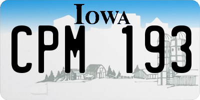 IA license plate CPM193