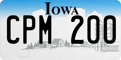 IA license plate CPM200