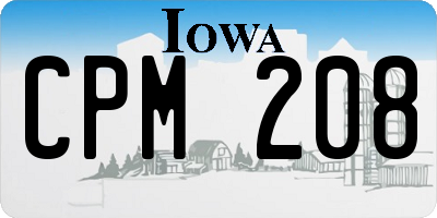 IA license plate CPM208