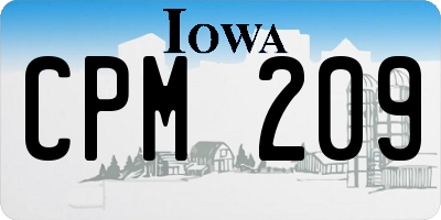 IA license plate CPM209