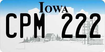 IA license plate CPM222