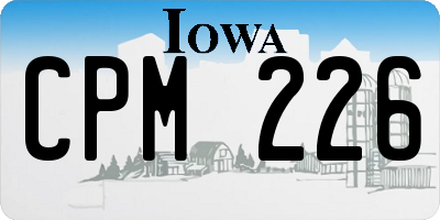 IA license plate CPM226