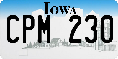 IA license plate CPM230