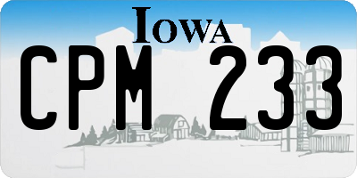 IA license plate CPM233