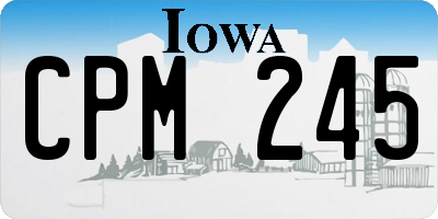 IA license plate CPM245