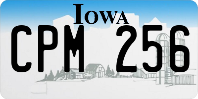 IA license plate CPM256
