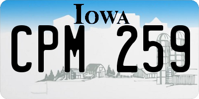 IA license plate CPM259