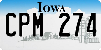 IA license plate CPM274