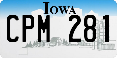 IA license plate CPM281