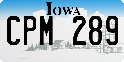 IA license plate CPM289